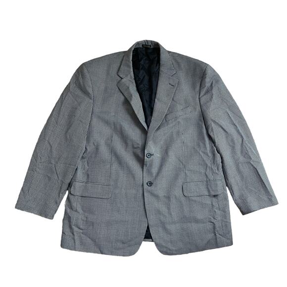Stafford Vintage Men’s Houndstooth Suit Blazer Jacket Size 48R Wool Blend Pocket - Picture 1 of 11